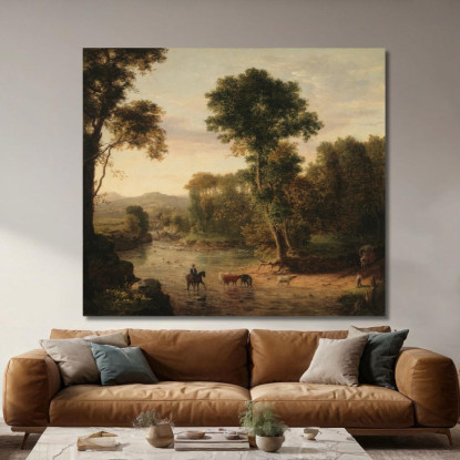 Attraversando Il Guado George Inness gin19 quadro stampato su tela