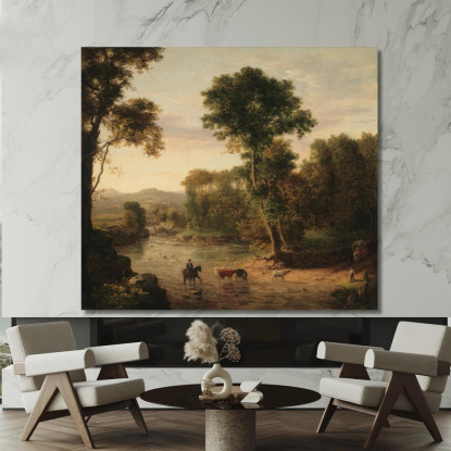 Attraversando Il Guado George Inness gin19 quadro stampato su tela