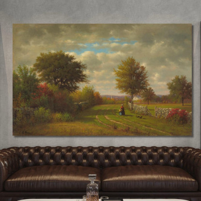 Andando Al Mercato George Inness gin32 quadro stampato su tela