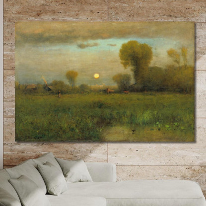 Luna Del Raccolto George Inness gin34 quadro stampato su tela