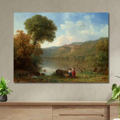 Lago Nemi George Inness gin44 quadro stampato su tela