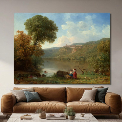 Lago Nemi George Inness gin44 quadro stampato su tela