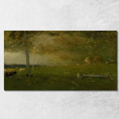 Paesaggio: Bestiame Nella Tempesta George Inness gin45 quadro stampato su tela