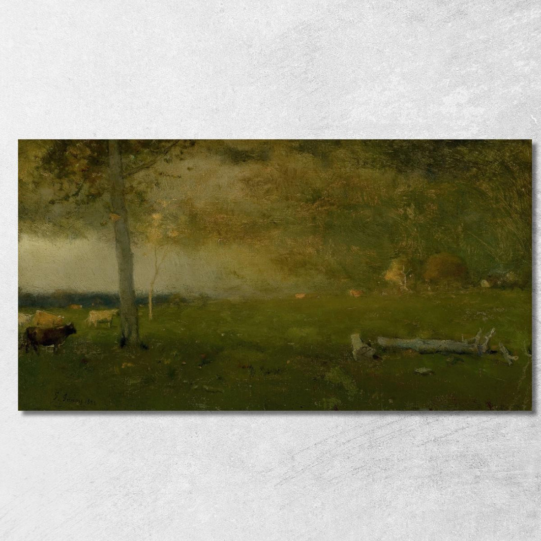 Paesaggio: Bestiame Nella Tempesta George Inness gin45 quadro stampato su tela