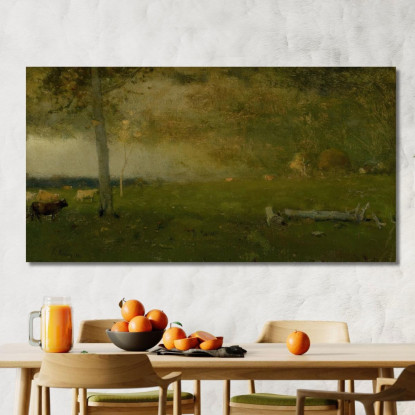 Paesaggio: Bestiame Nella Tempesta George Inness gin45 quadro stampato su tela