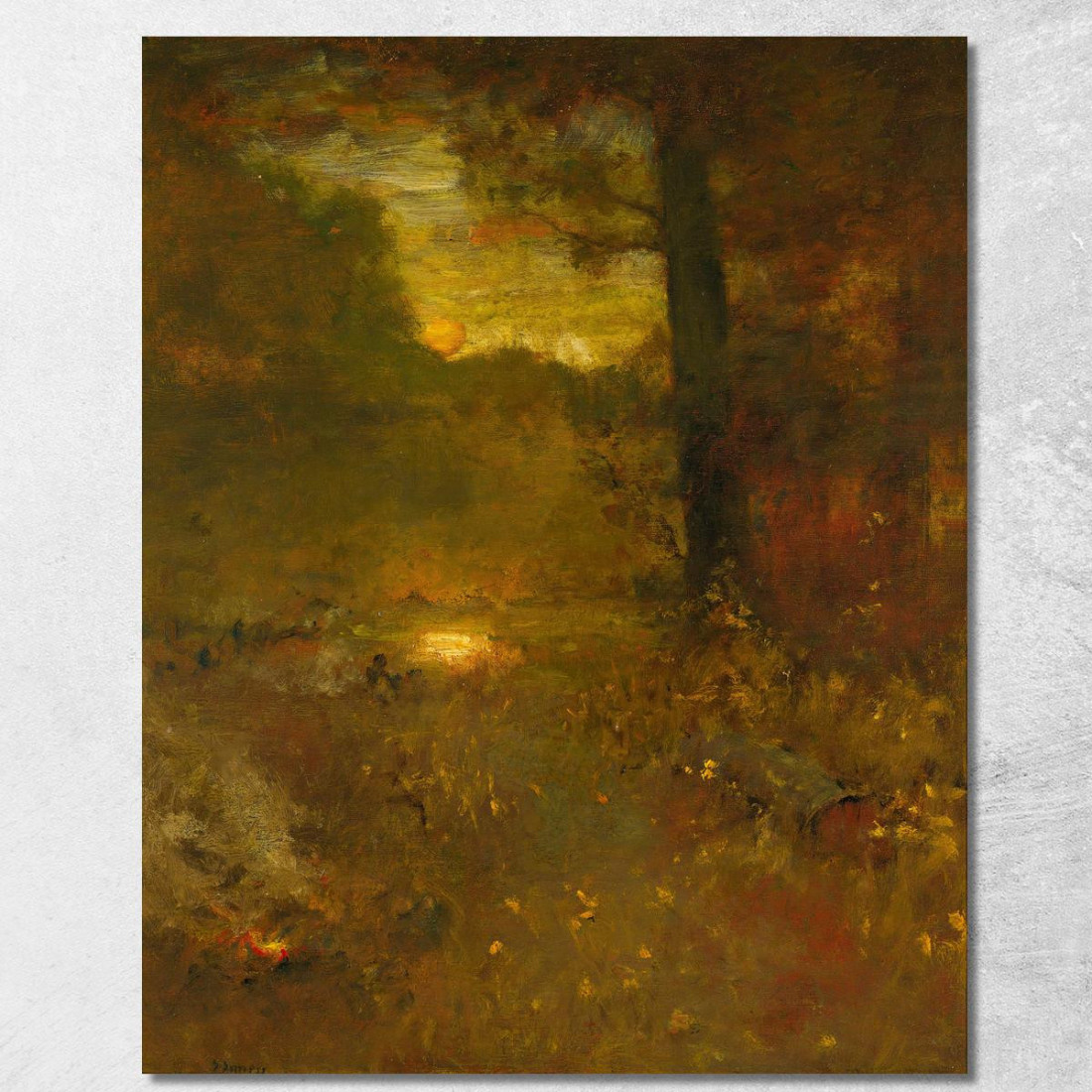Paesaggio Al Tramonto: La Fine Della Giornata – Il Ritorno Del Veterano George Inness gin51 quadro stampato su tela