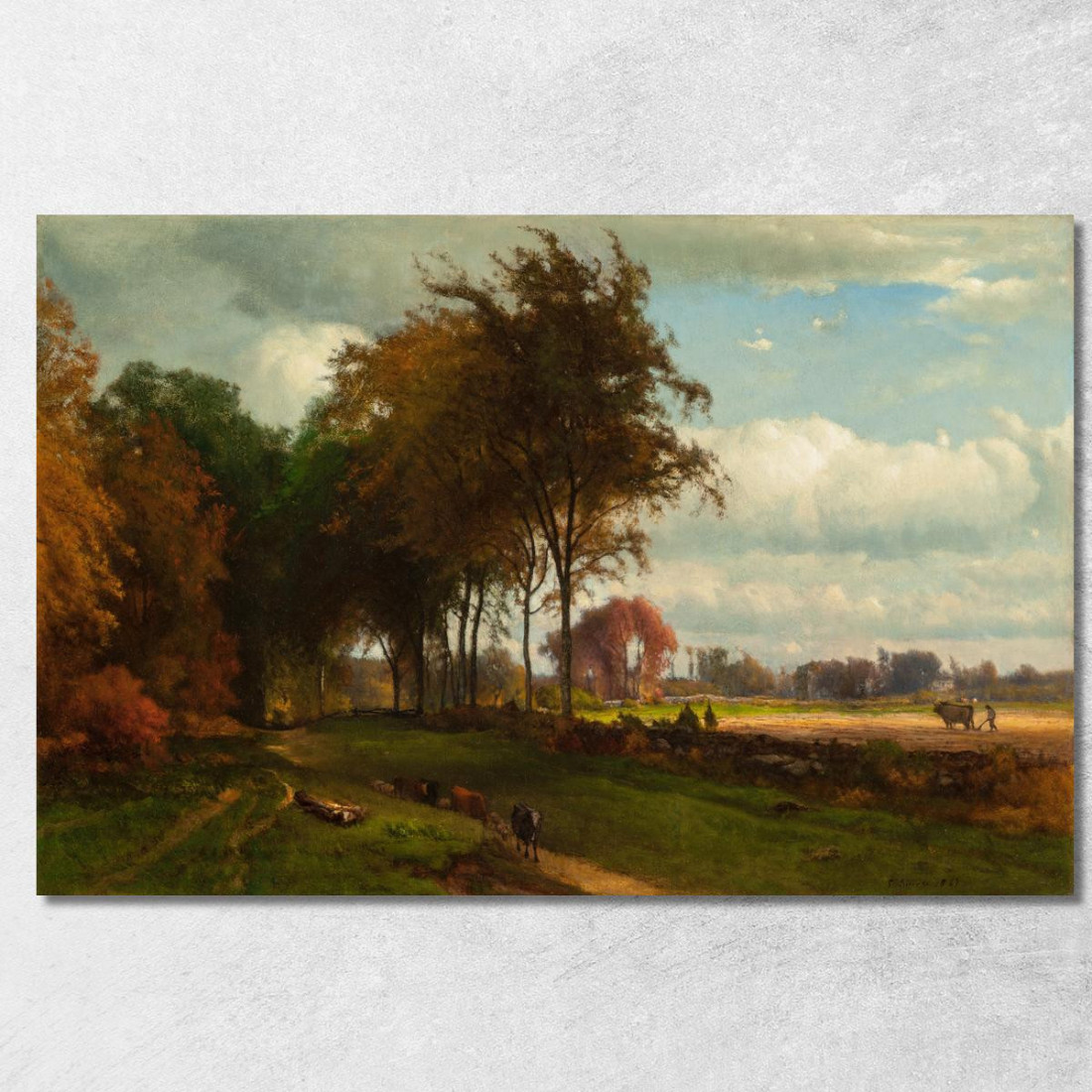 Paesaggio Con Bestiame George Inness gin53 quadro stampato su tela