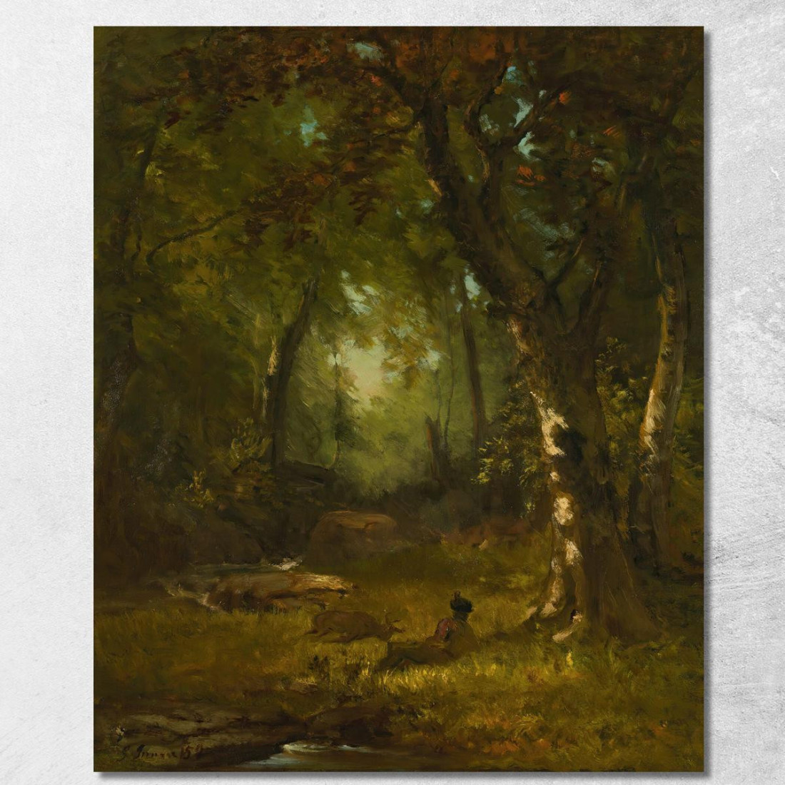 Paesaggio Con Cacciatore George Inness gin54 quadro stampato su tela