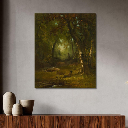 Paesaggio Con Cacciatore George Inness gin54 quadro stampato su tela