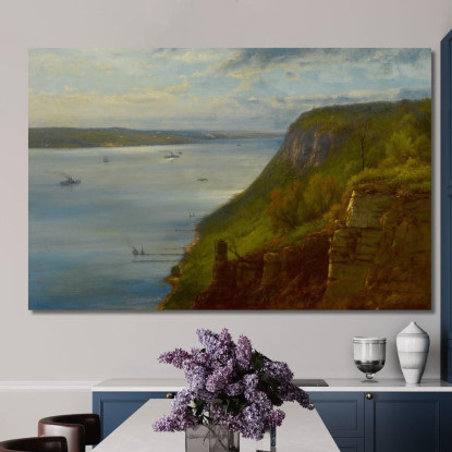 Palisades Sull'Hudson George Inness gin73 quadro stampato su tela