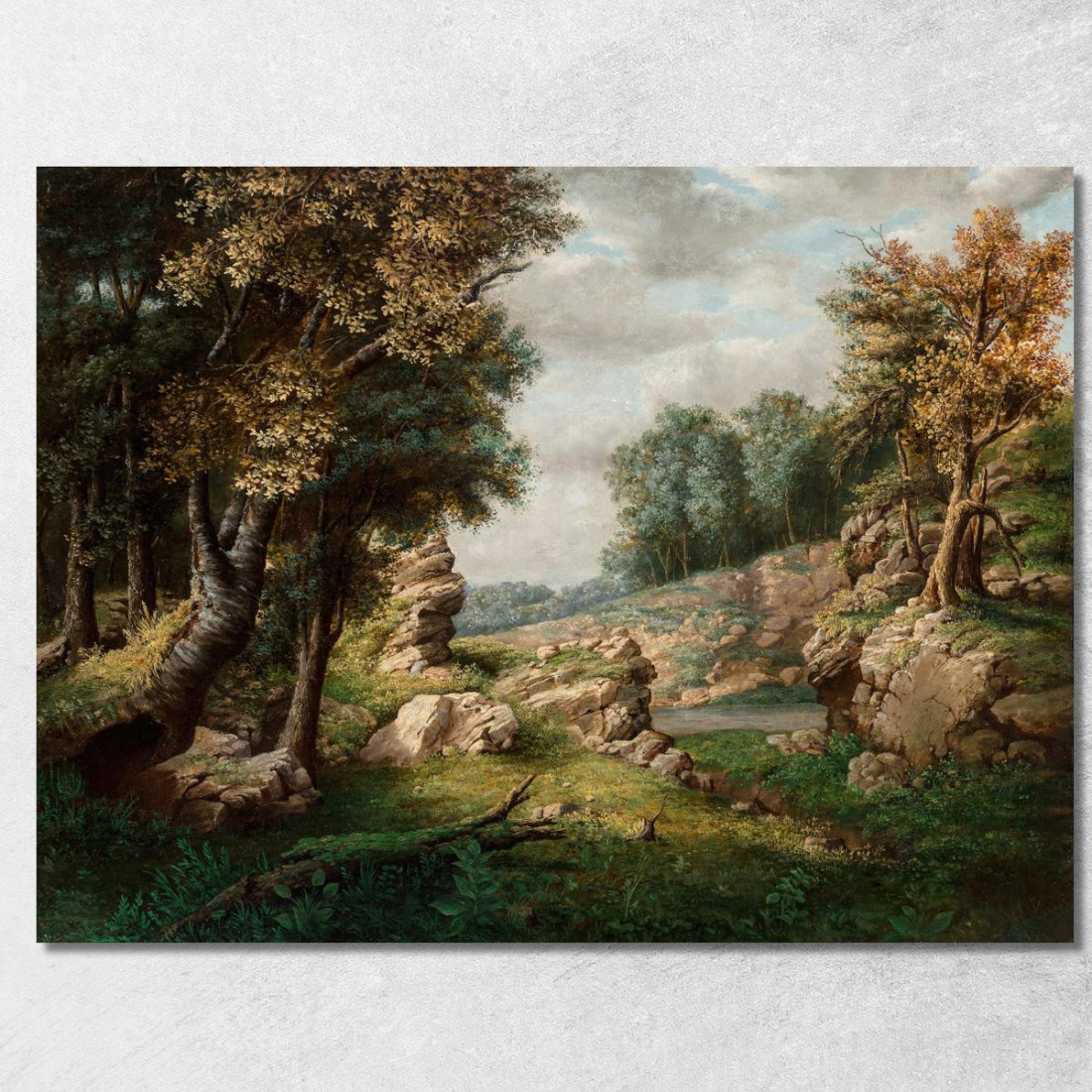 Valle Rocciosa Vicino Al Villaggio George Inness gin78 quadro stampato su tela