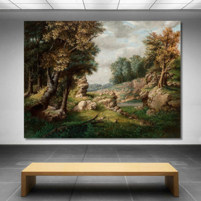 Valle Rocciosa Vicino Al Villaggio George Inness gin78 quadro stampato su tela