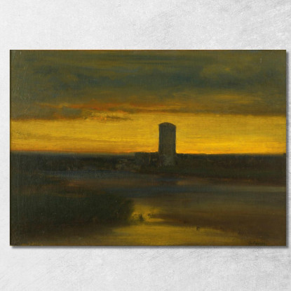 Il Bagliore Dopo Il Tramonto Italia George Inness gin87 quadro stampato su tela