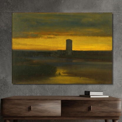 Il Bagliore Dopo Il Tramonto Italia George Inness gin87 quadro stampato su tela