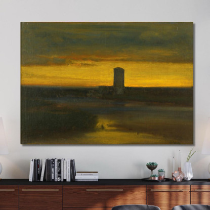 Il Bagliore Dopo Il Tramonto Italia George Inness gin87 quadro stampato su tela