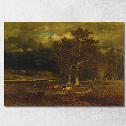 La Tempesta In Arrivo George Inness gin88 quadro stampato su tela