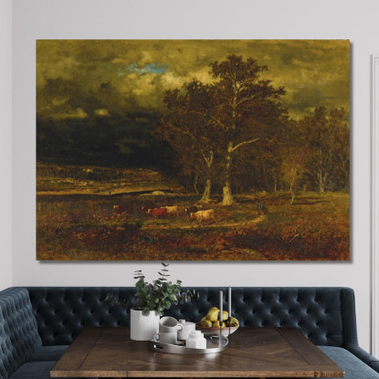 La Tempesta In Arrivo George Inness gin88 quadro stampato su tela
