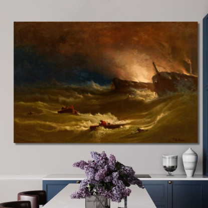 Tragedia In Mare George Inness gin105 quadro stampato su tela