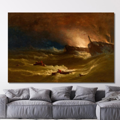 Tragedia In Mare George Inness gin105 quadro stampato su tela