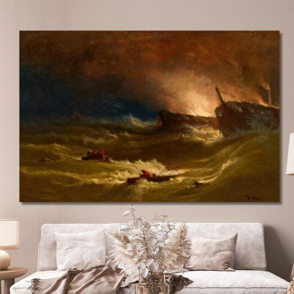 Tragedia In Mare George Inness gin105 quadro stampato su tela