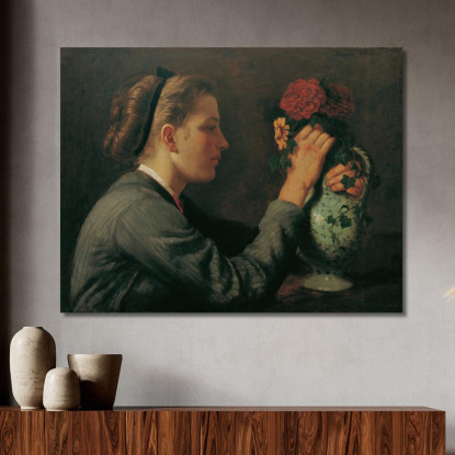 Agathe Thoma La Sorella Dell'Artista Hans Thoma hth4 quadro stampato su tela