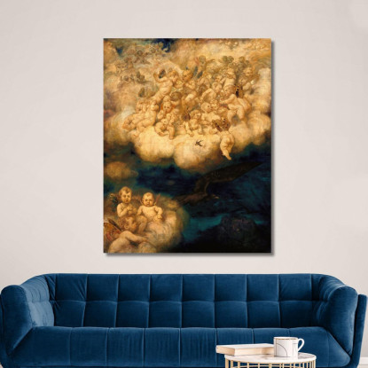 Nuvola Di Angeli Hans Thoma hth22 quadro stampato su tela