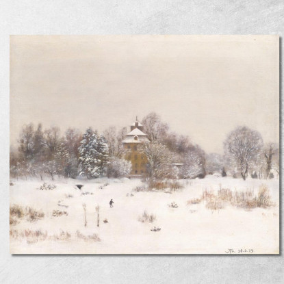 La 'Terra Desolata' Vicino A Francoforte In Inverno Hans Thoma hth28 quadro stampato su tela