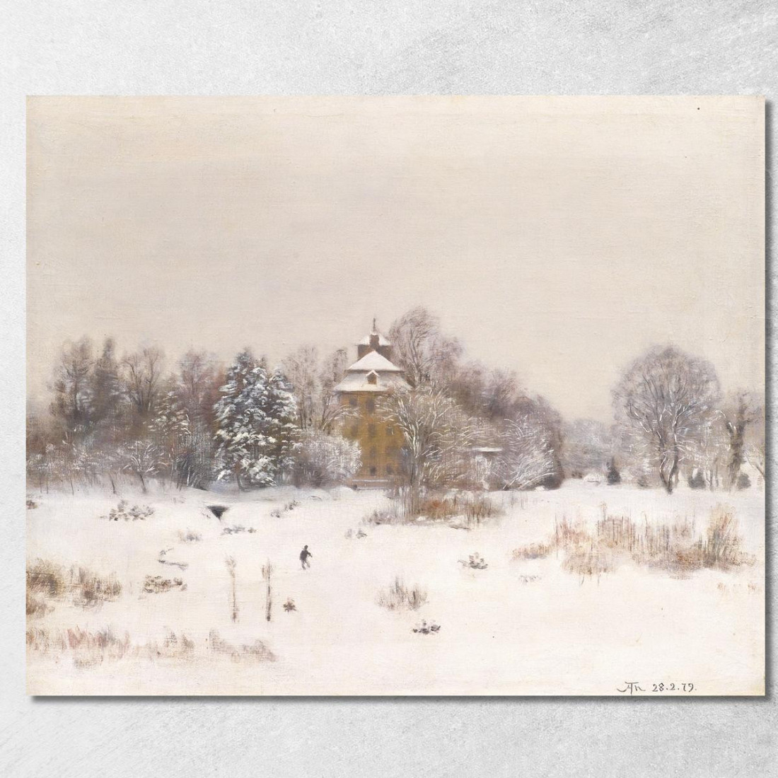 La 'Terra Desolata' Vicino A Francoforte In Inverno Hans Thoma hth28 quadro stampato su tela
