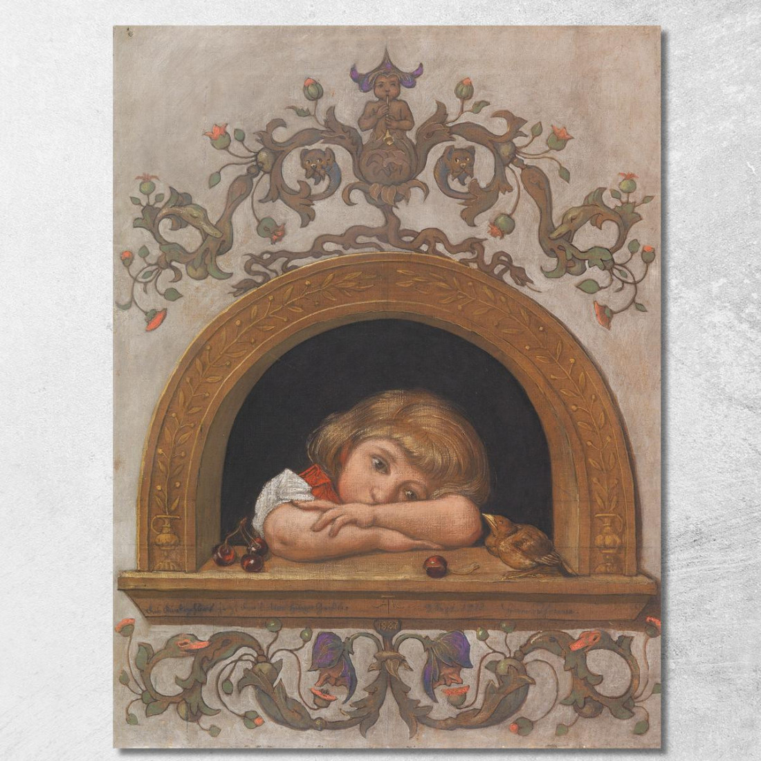 Ella Alla Finestra Semicircolare Hans Thoma hth33 quadro stampato su tela