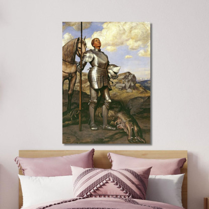 Cavaliere San Giorgio Hans Thoma hth44 quadro stampato su tela