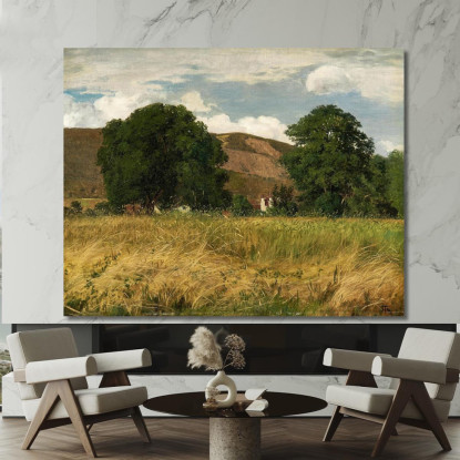 Prato Con Due Grandi Alberi Hans Thoma hth51 quadro stampato su tela