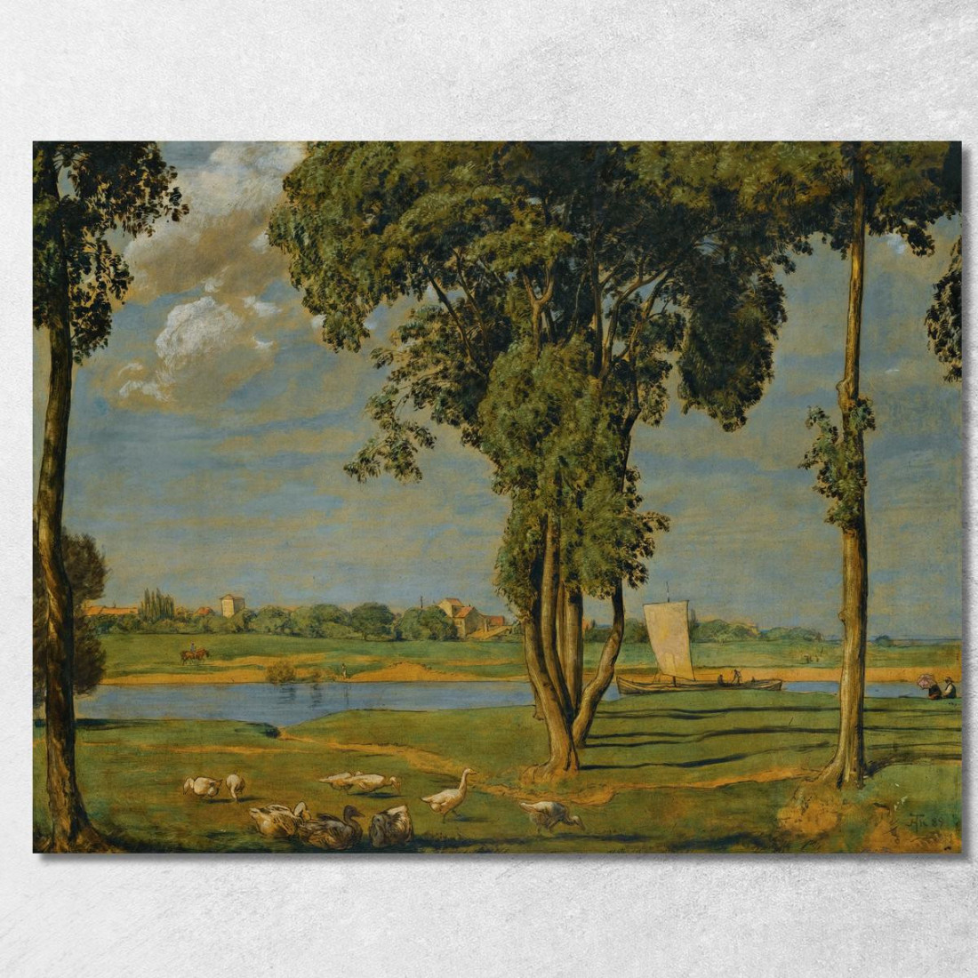 Sulle Rive Del Fiume Meno Hans Thoma hth55 quadro stampato su tela