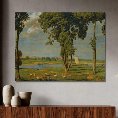 Sulle Rive Del Fiume Meno Hans Thoma hth55 quadro stampato su tela