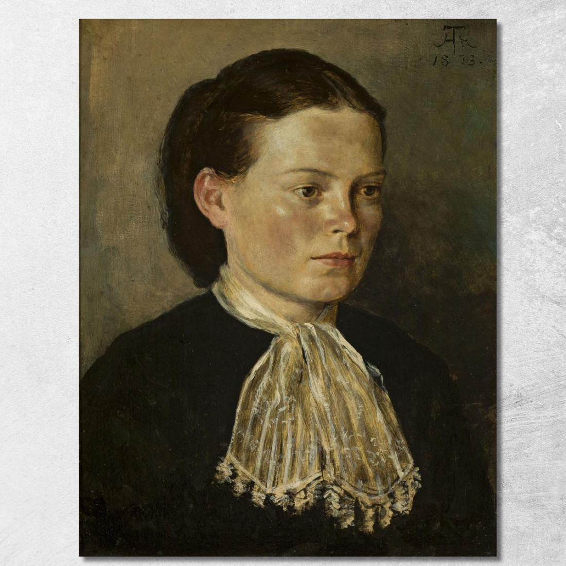 Ritratto Di Agathe Sorella Dell'Artista Hans Thoma hth58 quadro stampato su tela