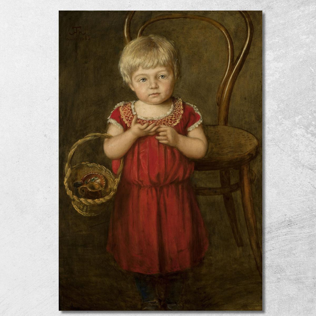 Ritratto Di Ela Con Un Cesto Hans Thoma hth59 quadro stampato su tela