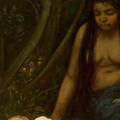 La Famiglia Del Satiro: L'Educazione Di Zeus Hans Thoma hth64 quadro stampato su tela