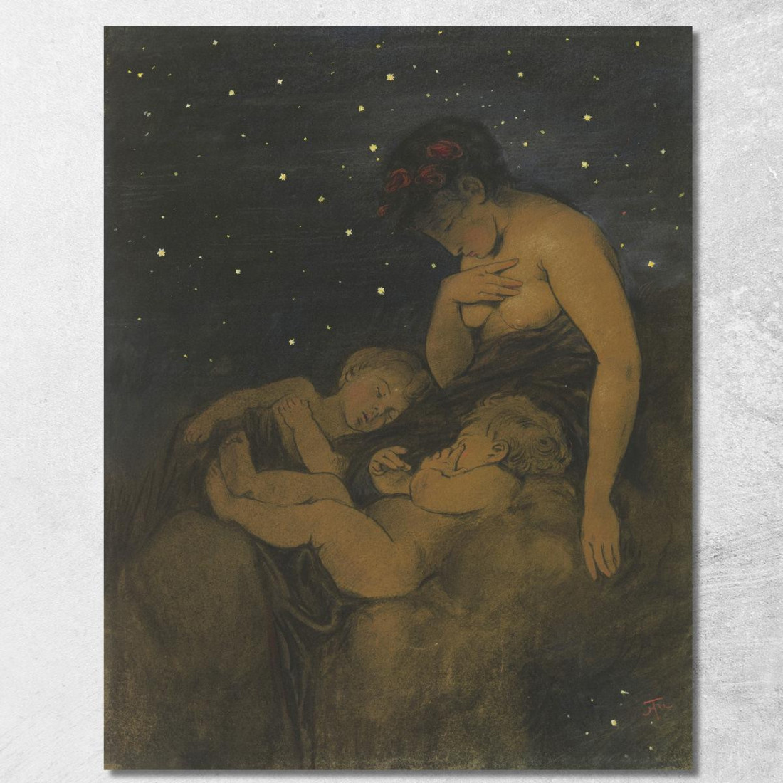 La Notte Hans Thoma hth79 quadro stampato su tela