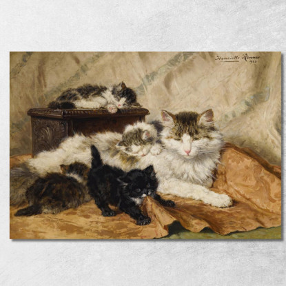 Una Madre E I Suoi Gattini Henriëtte Ronner-Knip hrk1 quadro stampato su tela