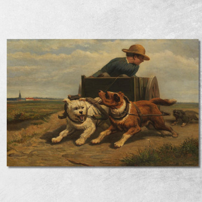 Ragazzo Con Un Carretto Trainato Da Cani Henriëtte Ronner-Knip hrk6 quadro stampato su tela