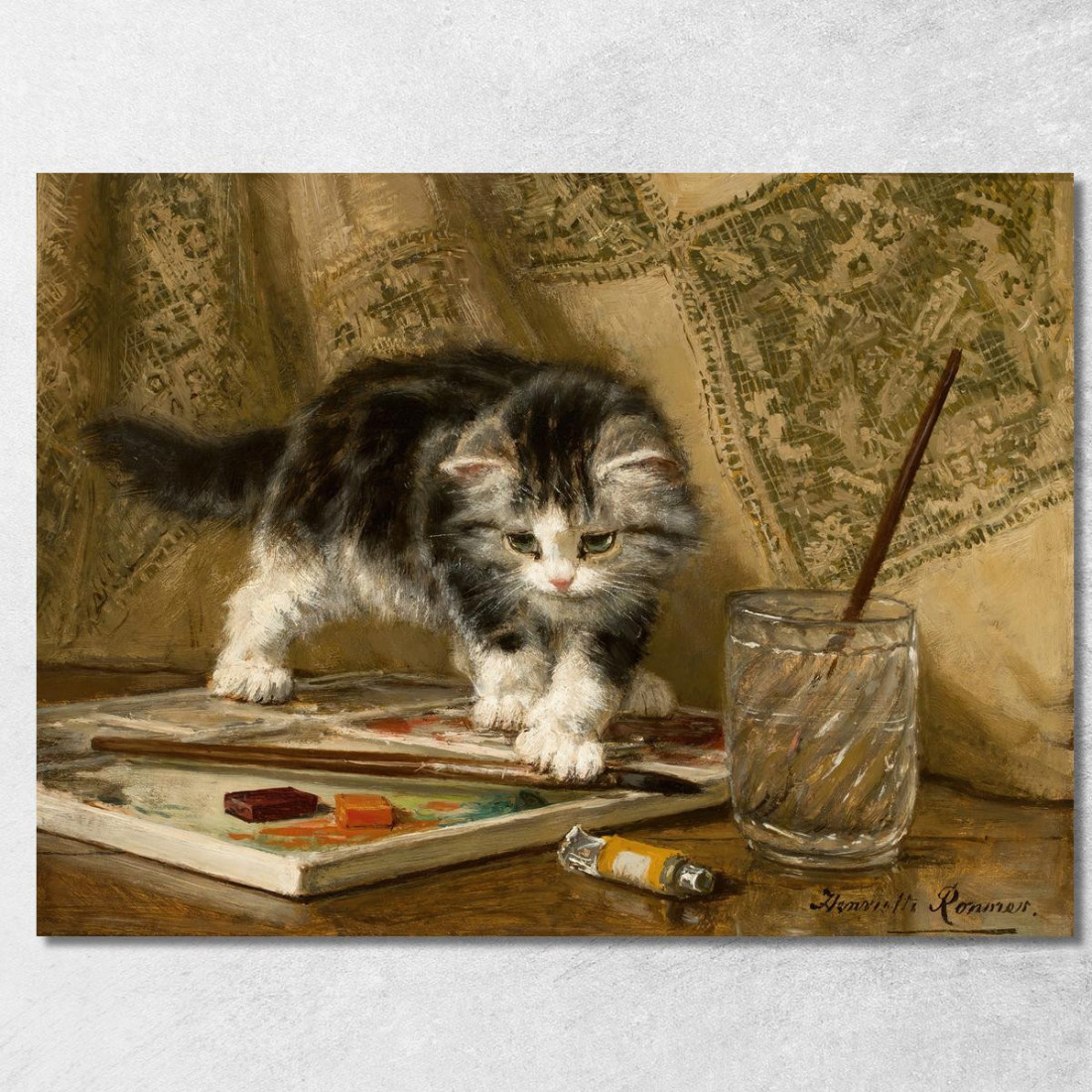 Il Giovane Artista Henriëtte Ronner-Knip hrk24 quadro stampato su tela