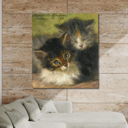 Due Gattini 2 Henriëtte Ronner-Knip hrk29 quadro stampato su tela