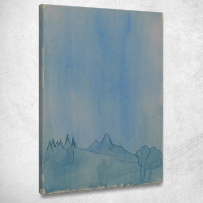 Paesaggio In Blu Karl Wiener kwn308 quadro stampato su tela