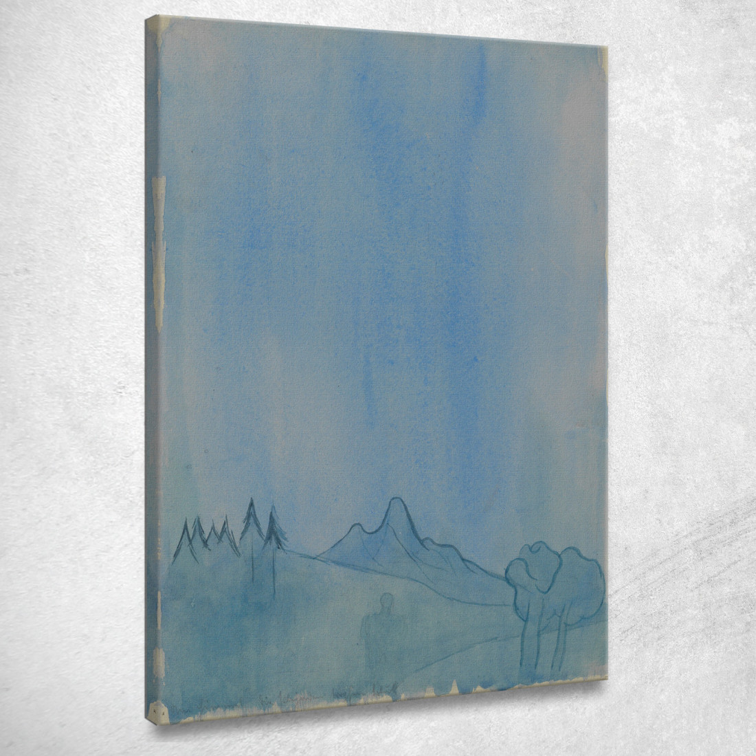 Paesaggio In Blu Karl Wiener kwn308 quadro stampato su tela