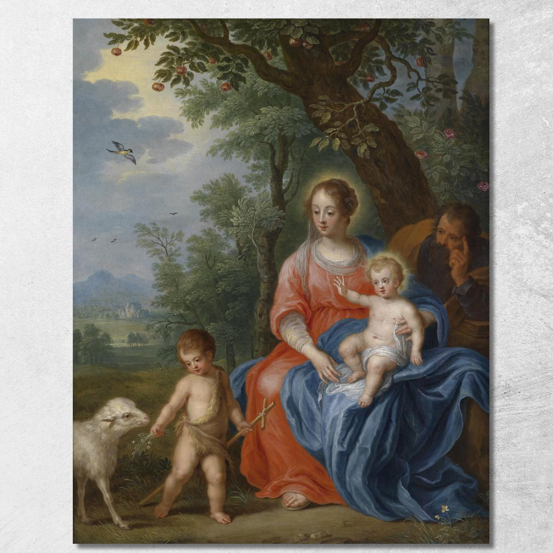 La Sacra Famiglia Con San Giovanni Jan Brueghel the Younger jby17 quadro stampato su tela