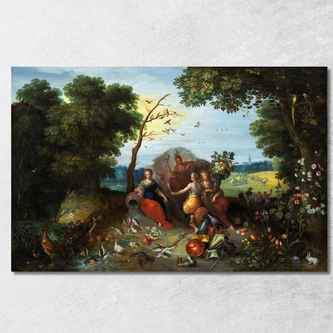 Paesaggio Con Allegorie Dei Quattro Elementi Jan Brueghel the Younger jby23 quadro stampato su tela