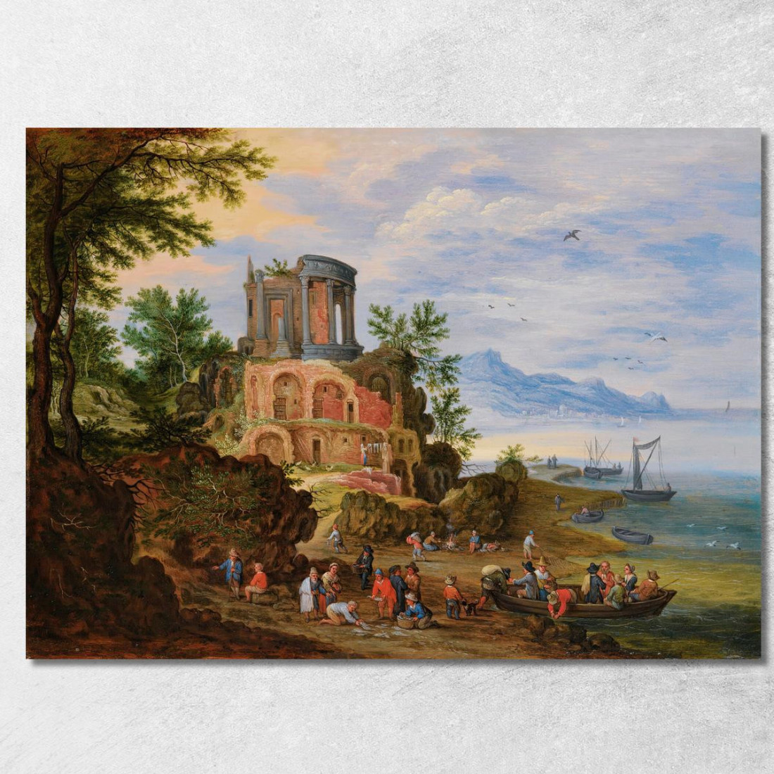 Paesaggio Con Rovine Animate Da Figure Jan Brueghel the Younger jby25 quadro stampato su tela
