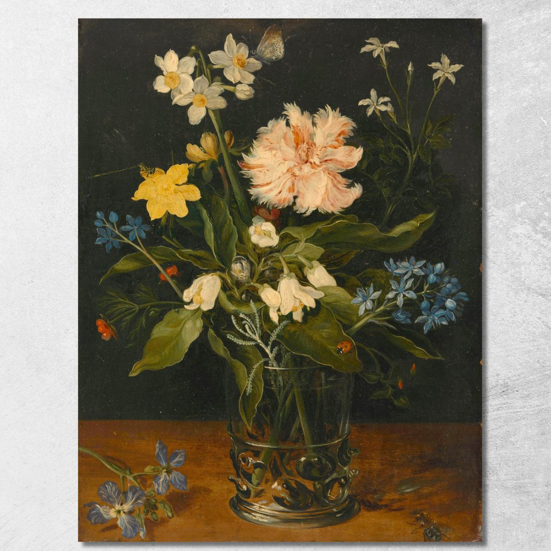 Natura Morta Con Fiori In Un Bicchiere Jan Brueghel the Younger jby34 quadro stampato su tela