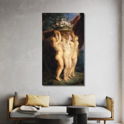 Le Tre Grazie Jan Brueghel the Younger jby40 quadro stampato su tela