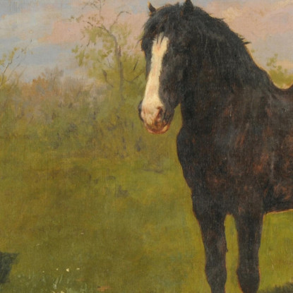 Cavalli Al Pascolo Rosa Bonheur rbn15 quadro stampato su tela