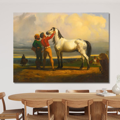 Il Cavallo Grigio Alla Fiera Dei Cavalli Rosa Bonheur rbn46 quadro stampato su tela